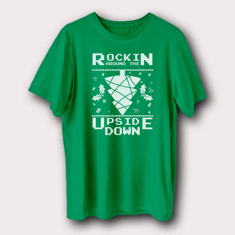 Rockin Around The Upside Down Christmas Day Xmas Santa Men's T-Shirt