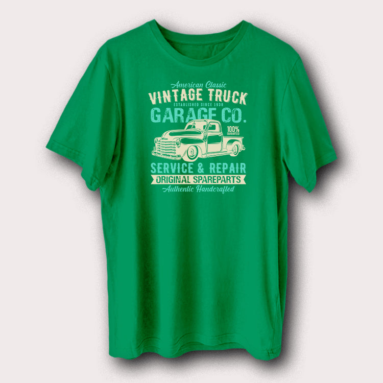 American Classic Vintage Truck Garage Co. Printed Men's T-Shirt Retro Truck Lover Graphic Tee