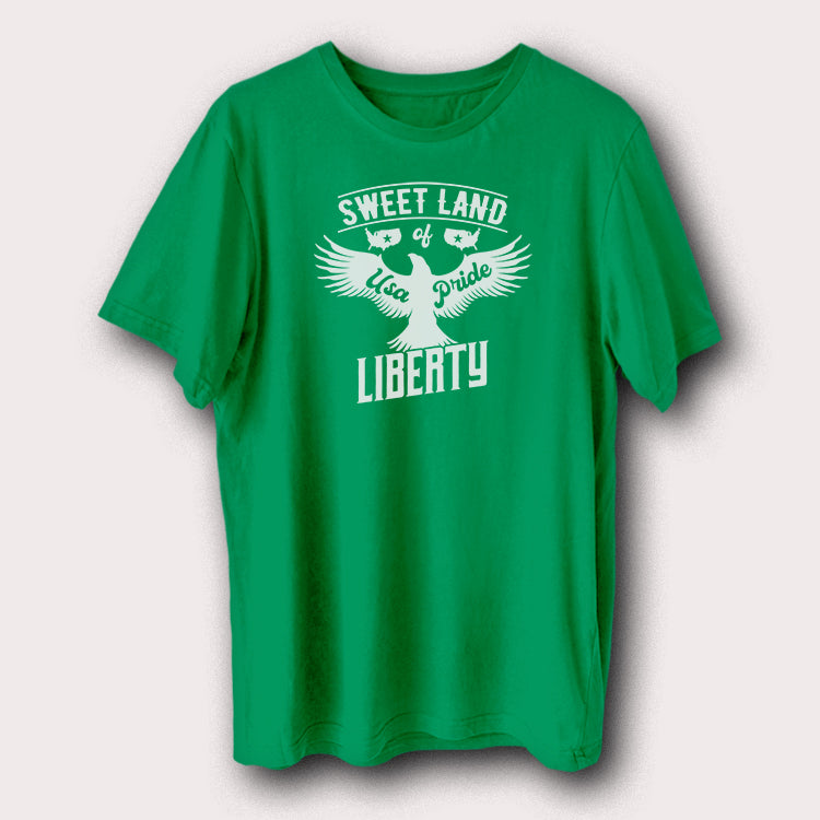 Sweet Land of Liberty Pride Patriotic T-Shirt USA Eagle Graphic Tee