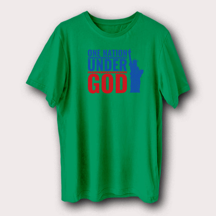One Nation Under God Patriotic T-Shirt USA Liberty Graphic Tee