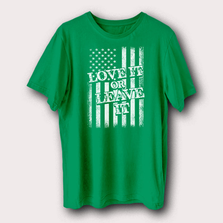 Love It or Leave It American Flag T-Shirt USA Patriotic Graphic Tee