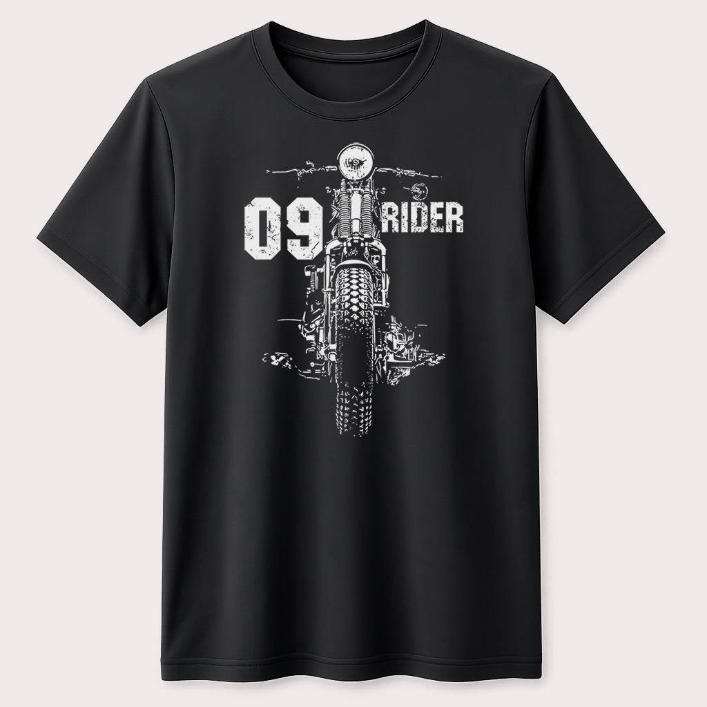 09 Rider Vintage Motorcycle Graphic T-Shirt Classic Biker Streetwear Tee