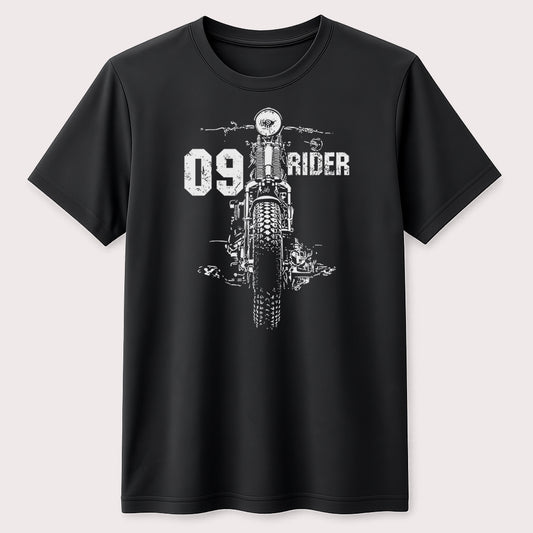 09 Rider Vintage Motorcycle Graphic T-Shirt Classic Biker Streetwear Tee