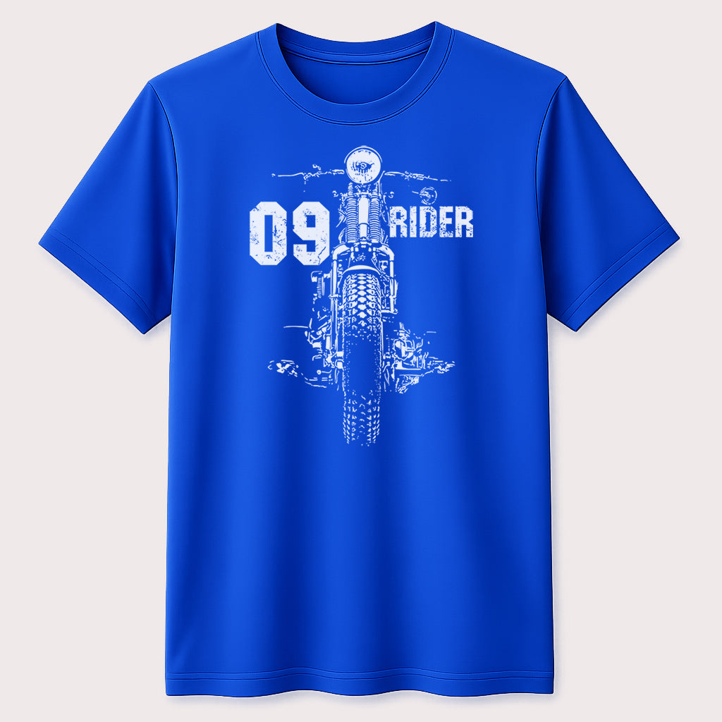 09 Rider Vintage Motorcycle Graphic T-Shirt Classic Biker Streetwear Tee