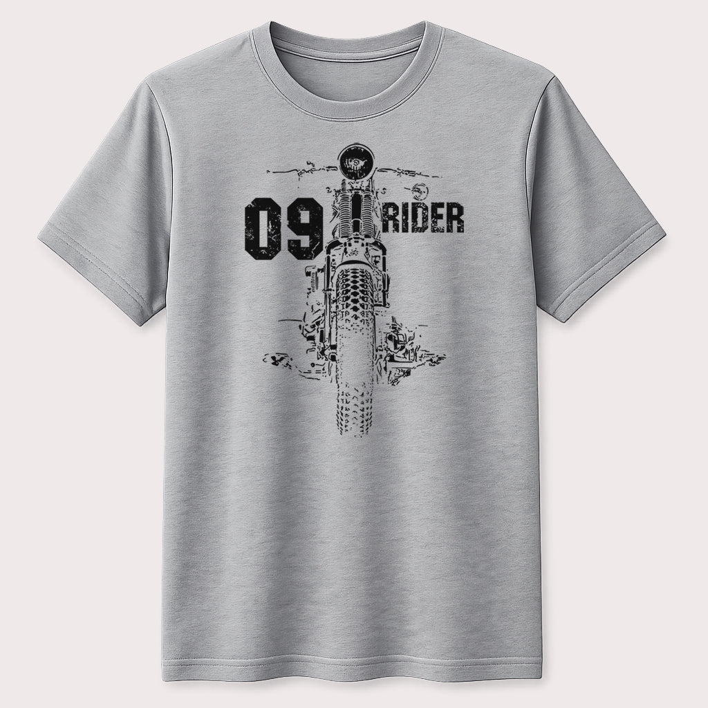 09 Rider Vintage Motorcycle Graphic T-Shirt Classic Biker Streetwear Tee