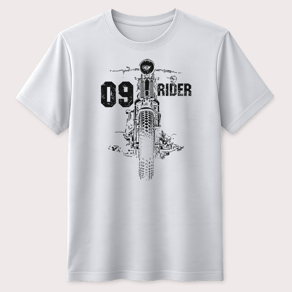 09 Rider Vintage Motorcycle Graphic T-Shirt Classic Biker Streetwear Tee
