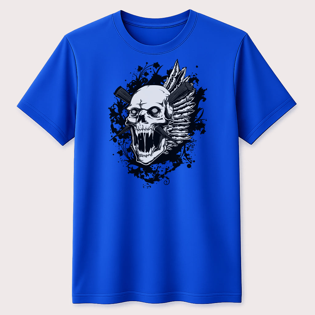 Gothic Screaming Skull Graphic T-Shirt Dark Horror Punk Streetwear Tee