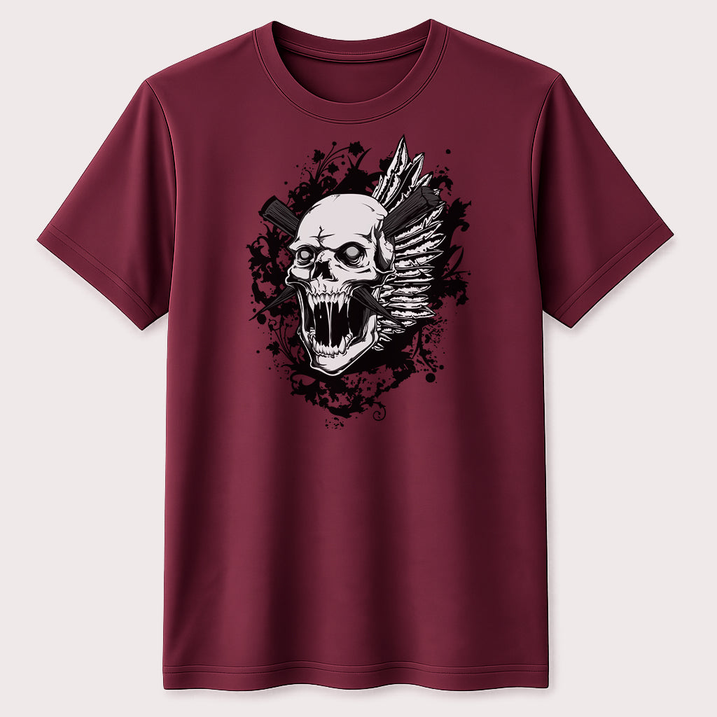 Gothic Screaming Skull Graphic T-Shirt Dark Horror Punk Streetwear Tee