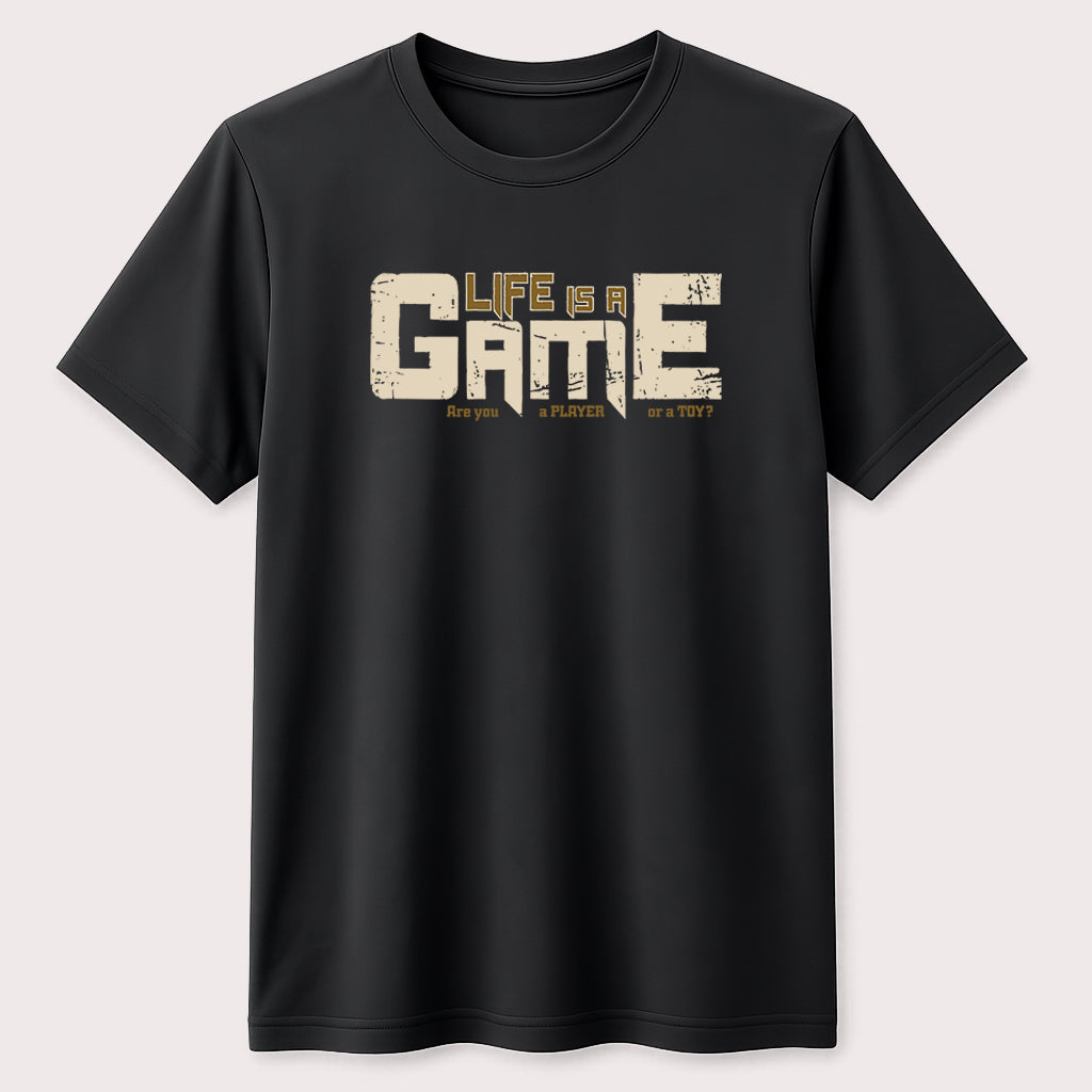 Life Is a Game Graphic T-Shirt Inspirational Gamer Quote Casual Tee