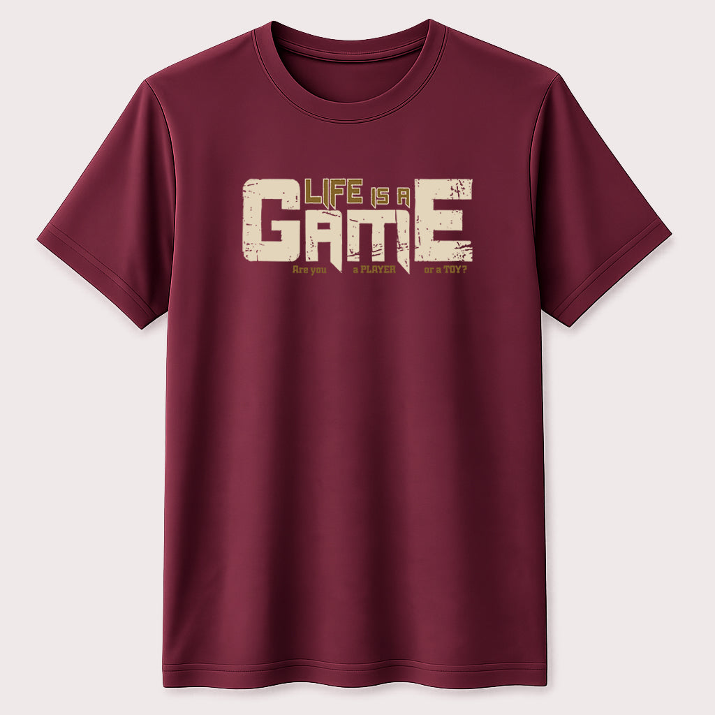 Life Is a Game Graphic T-Shirt Inspirational Gamer Quote Casual Tee
