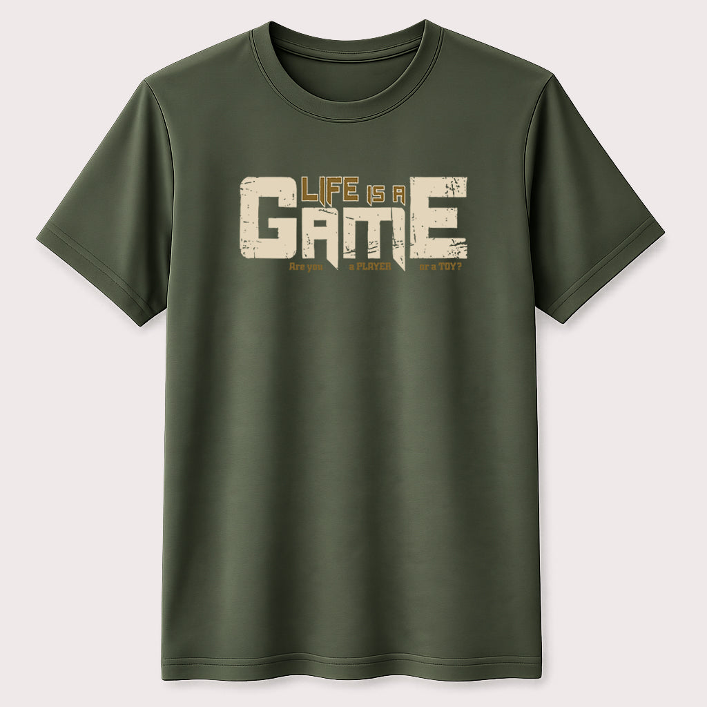 Life Is a Game Graphic T-Shirt Inspirational Gamer Quote Casual Tee