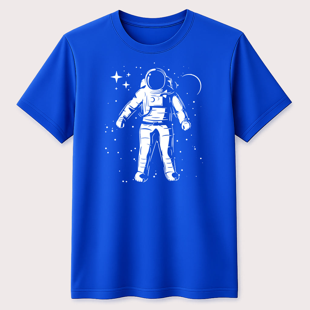 Astronaut in Space Graphic T-Shirt Cosmic Adventure Galaxy Unisex Tee