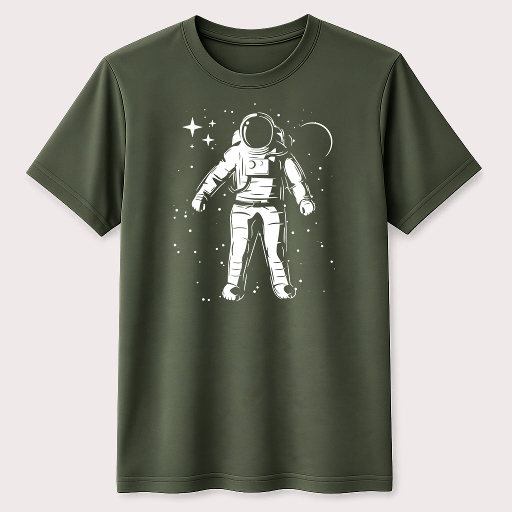 Astronaut in Space Graphic T-Shirt Cosmic Adventure Galaxy Unisex Tee