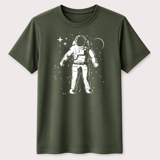 Astronaut in Space Graphic T-Shirt Cosmic Adventure Galaxy Unisex Tee