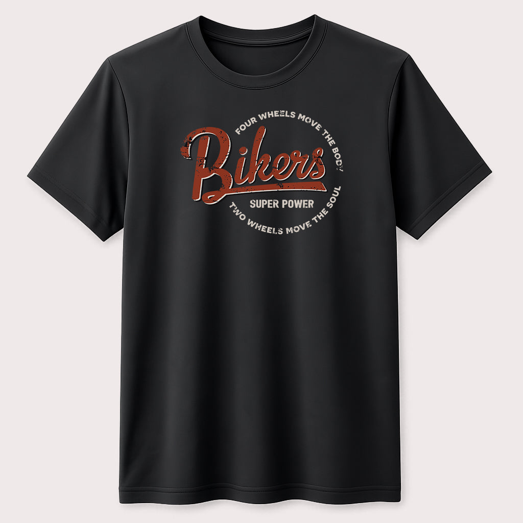 Bikers Super Power Graphic T-Shirt Vintage Motorcycle Rider Quote Unisex Tee