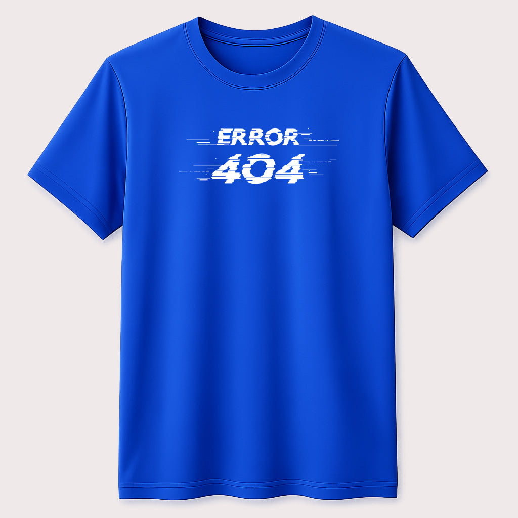Error 404 Funny Graphic T-Shirt Glitch Tech Humor Programmer Gamer Unisex Tee
