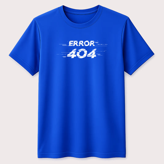 Error 404 Funny Graphic T-Shirt Glitch Tech Humor Programmer Gamer Unisex Tee