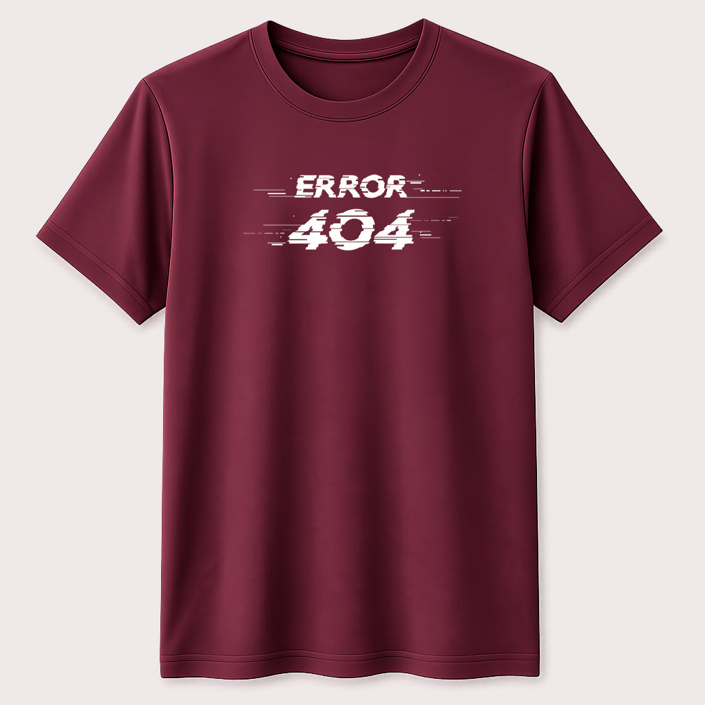 Error 404 Funny Graphic T-Shirt Glitch Tech Humor Programmer Gamer Unisex Tee