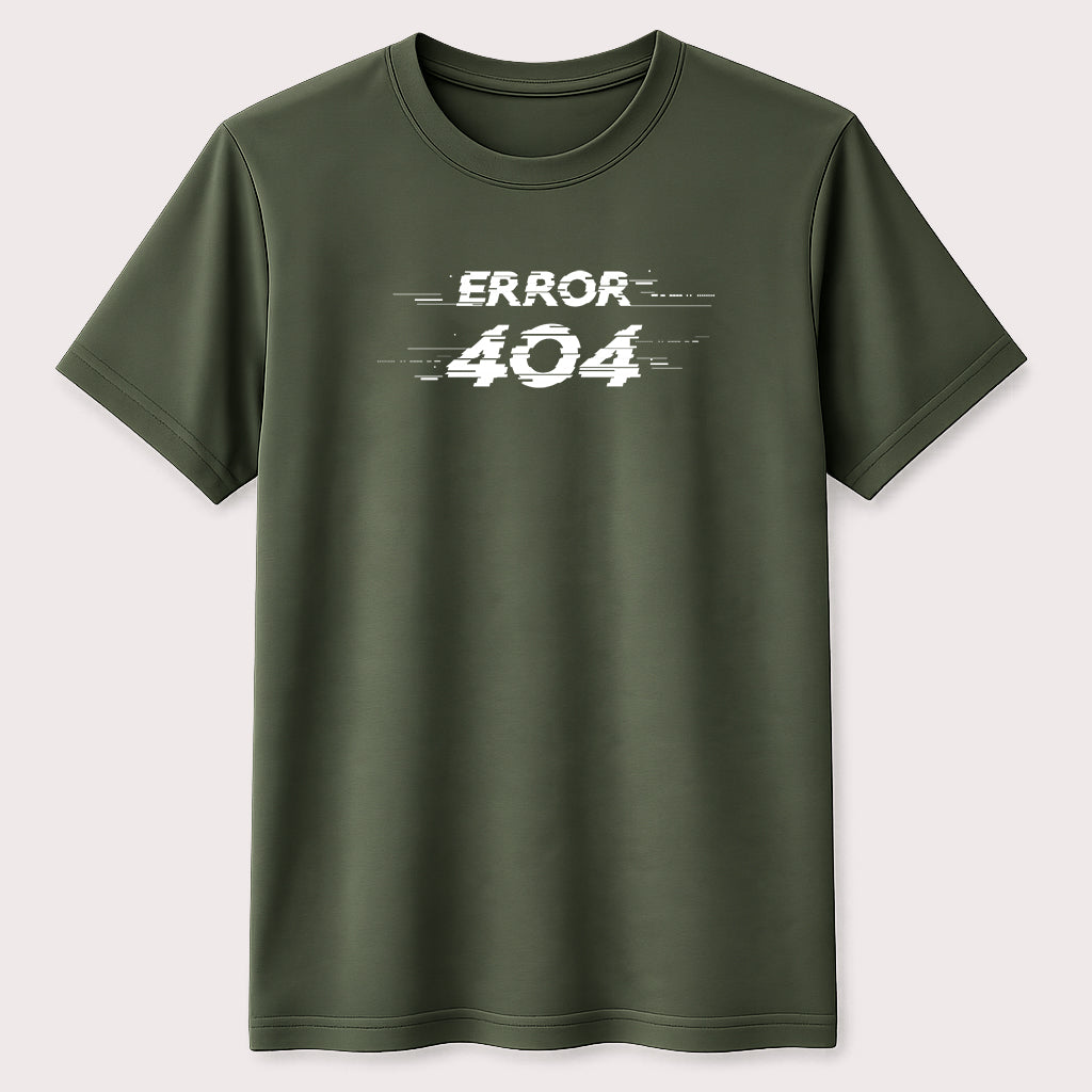 Error 404 Funny Graphic T-Shirt Glitch Tech Humor Programmer Gamer Unisex Tee