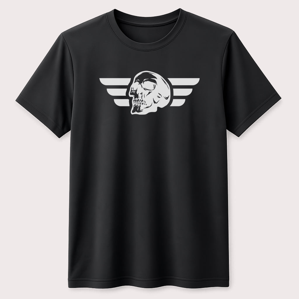 Winged Skull Graphic T-Shirt Gothic Biker Skull Design Unisex Tee