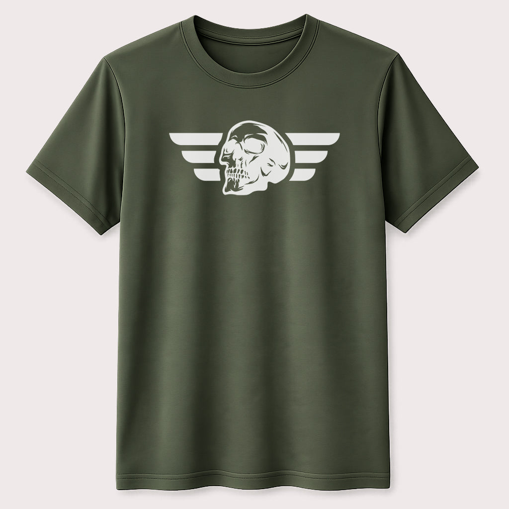 Winged Skull Graphic T-Shirt Gothic Biker Skull Design Unisex Tee
