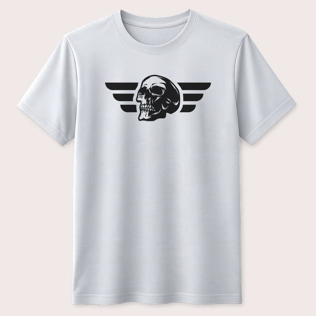 Winged Skull Graphic T-Shirt Gothic Biker Skull Design Unisex Tee