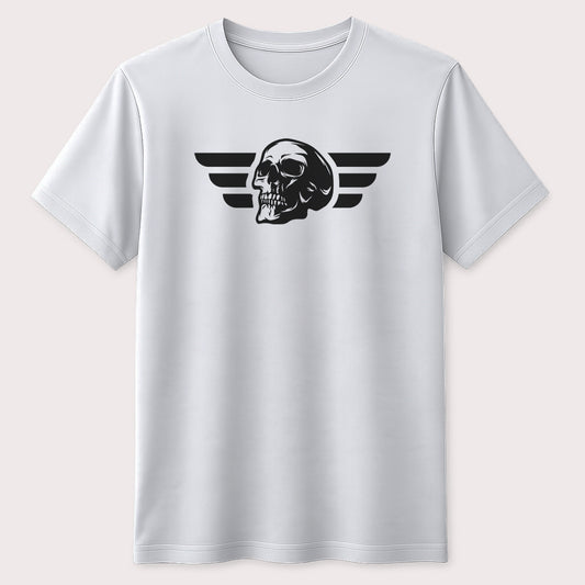 Winged Skull Graphic T-Shirt Gothic Biker Skull Design Unisex Tee