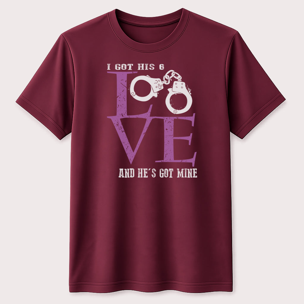 I Got His 6 Love Handcuff Graphic T-Shirt Couple Wife Girlfriend Unisex Tee