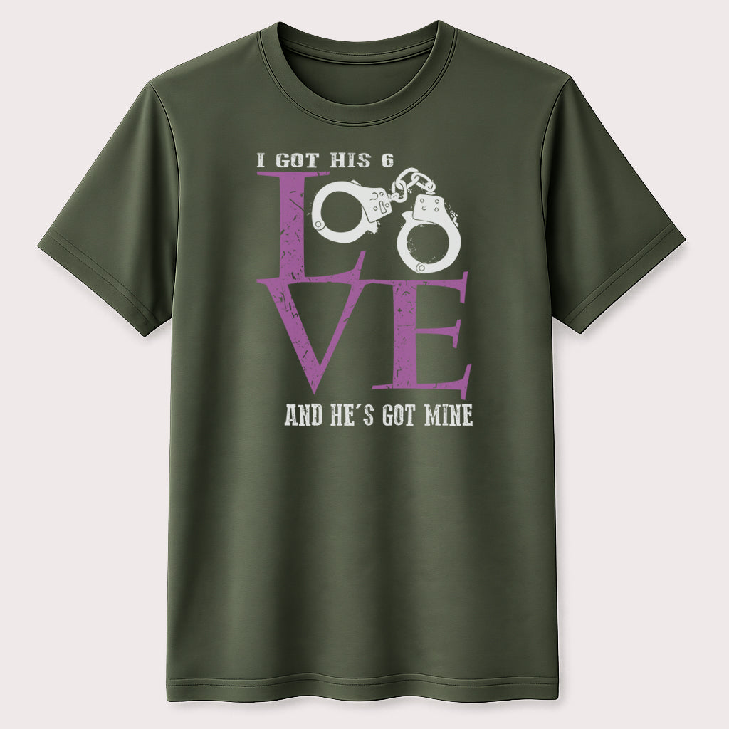 I Got His 6 Love Handcuff Graphic T-Shirt Couple Wife Girlfriend Unisex Tee