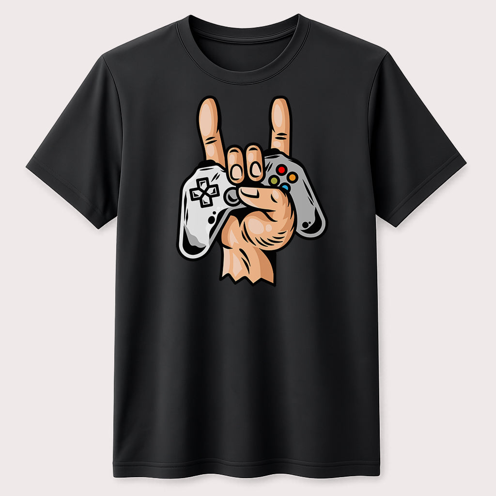 Gaming Hand Sign Video Game Lovers T-Shirt Gamer Controller Unisex Graphic Tee