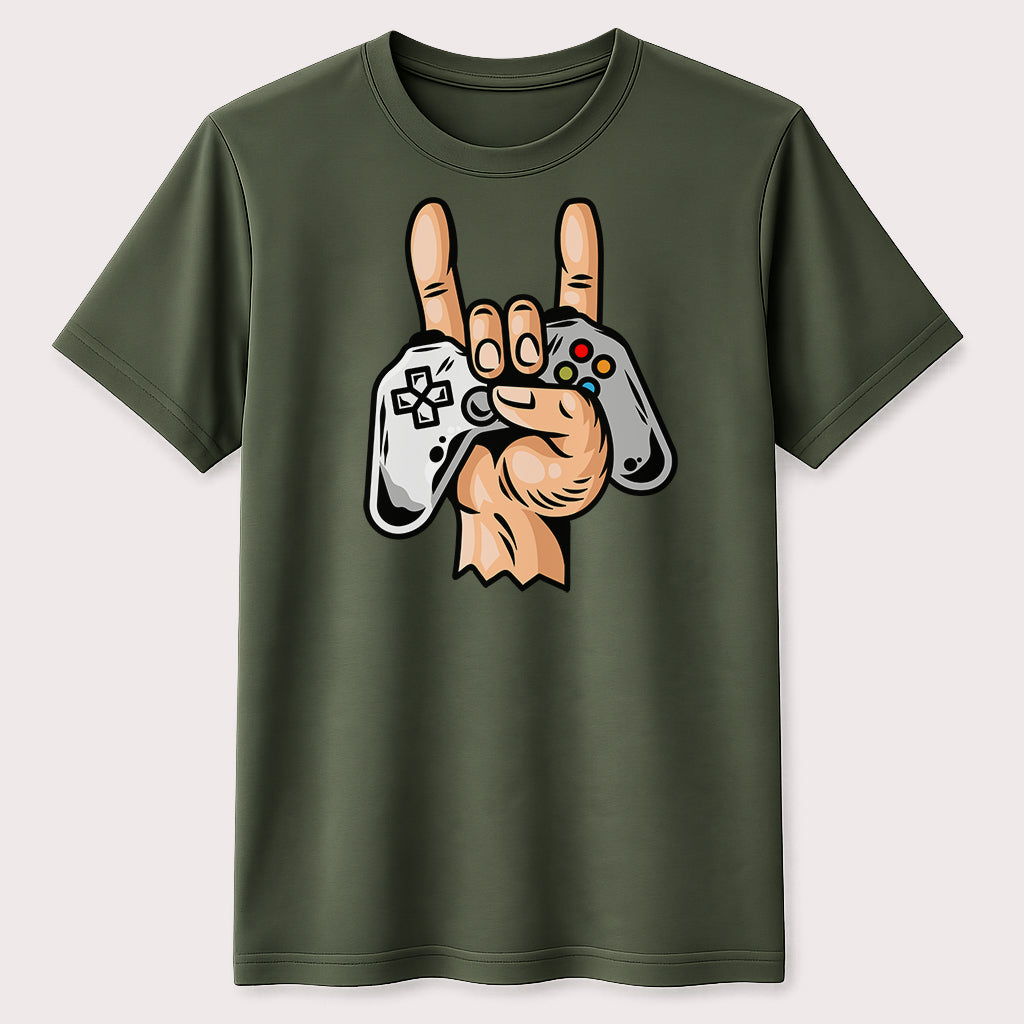 Gaming Hand Sign Video Game Lovers T-Shirt Gamer Controller Unisex Graphic Tee