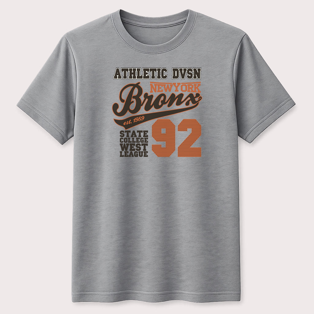 Bronx New York 92 Athletic Graphic T-Shirt Vintage Varsity Streetwear Unisex Tee