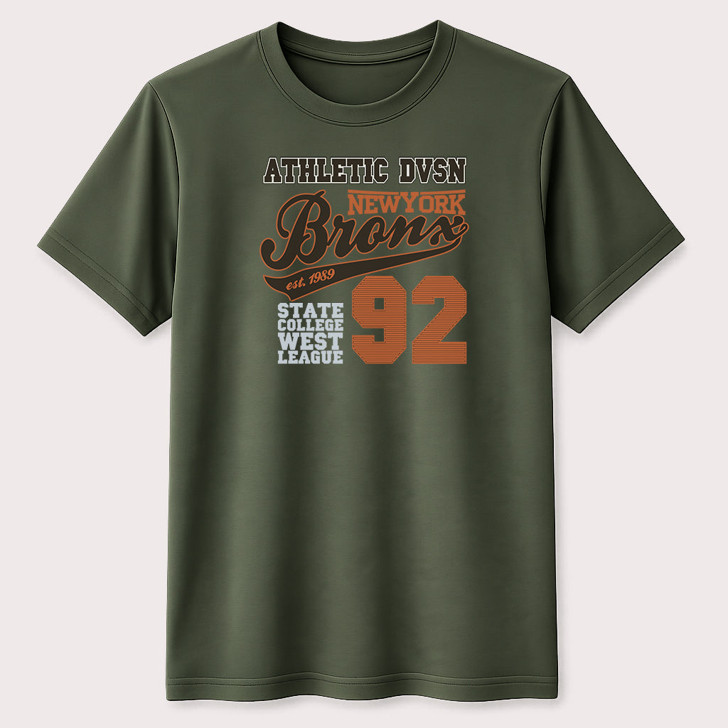 Bronx New York 92 Athletic Graphic T-Shirt Vintage Varsity Streetwear Unisex Tee