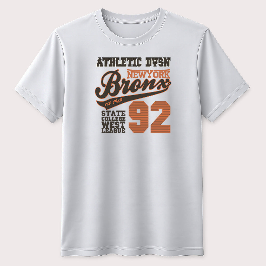 Bronx New York 92 Athletic Graphic T-Shirt Vintage Varsity Streetwear Unisex Tee