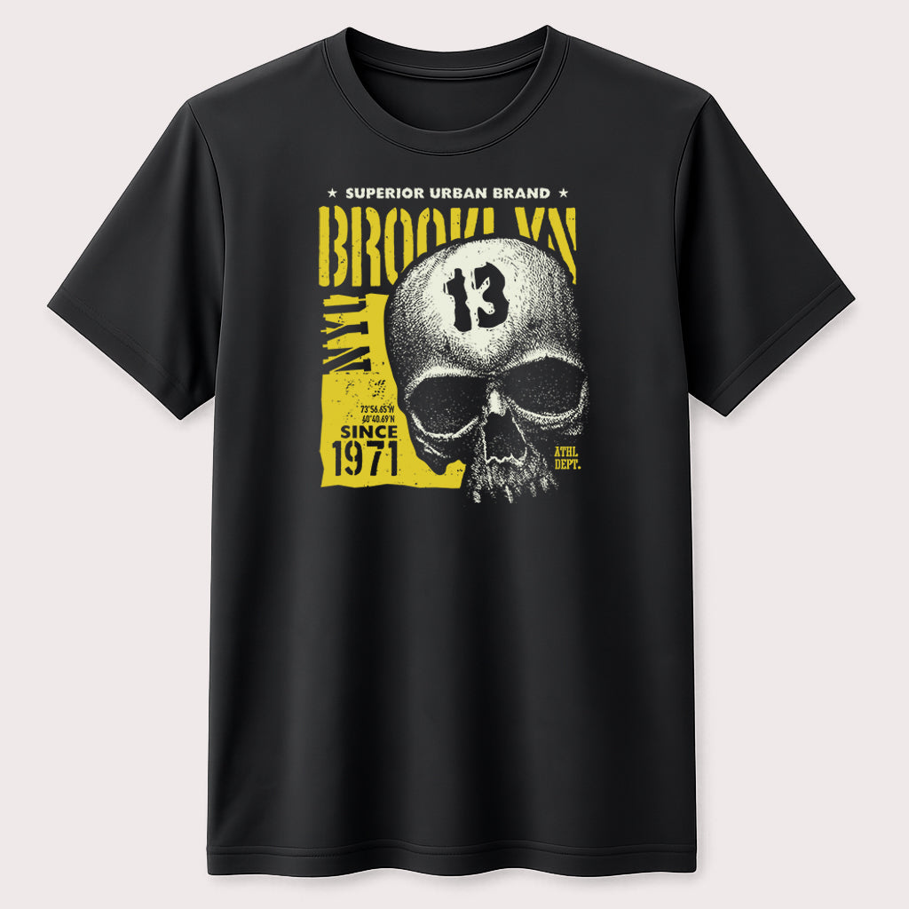 Brooklyn Skull 13 Graphic T-Shirt Vintage Urban Streetwear Skull Unisex Tee