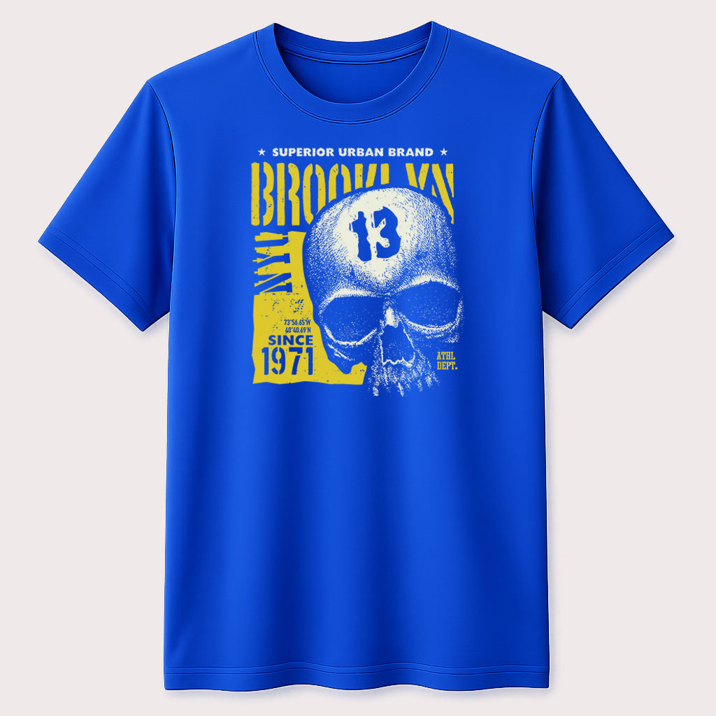 Brooklyn Skull 13 Graphic T-Shirt Vintage Urban Streetwear Skull Unisex Tee
