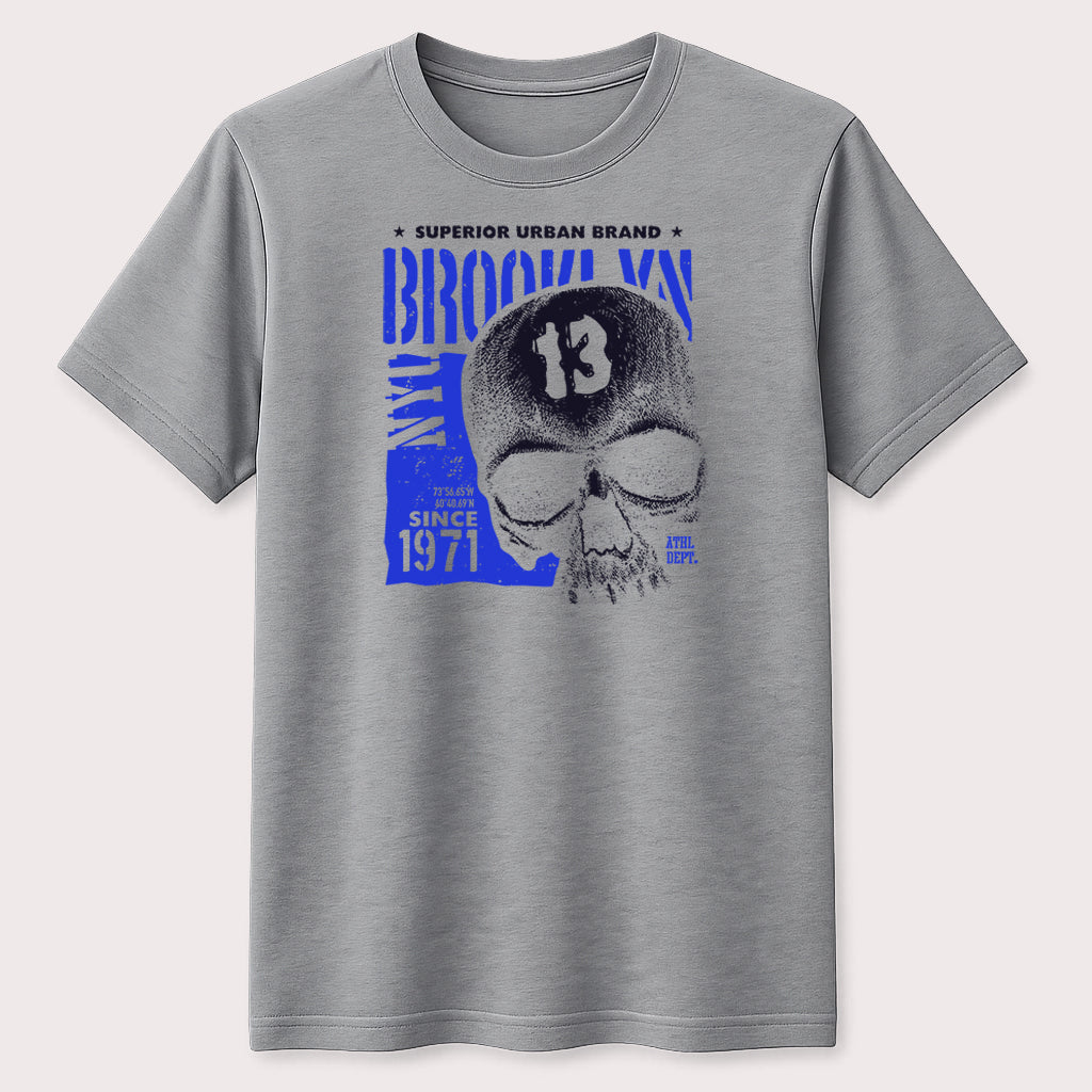 Brooklyn Skull 13 Graphic T-Shirt Vintage Urban Streetwear Skull Unisex Tee