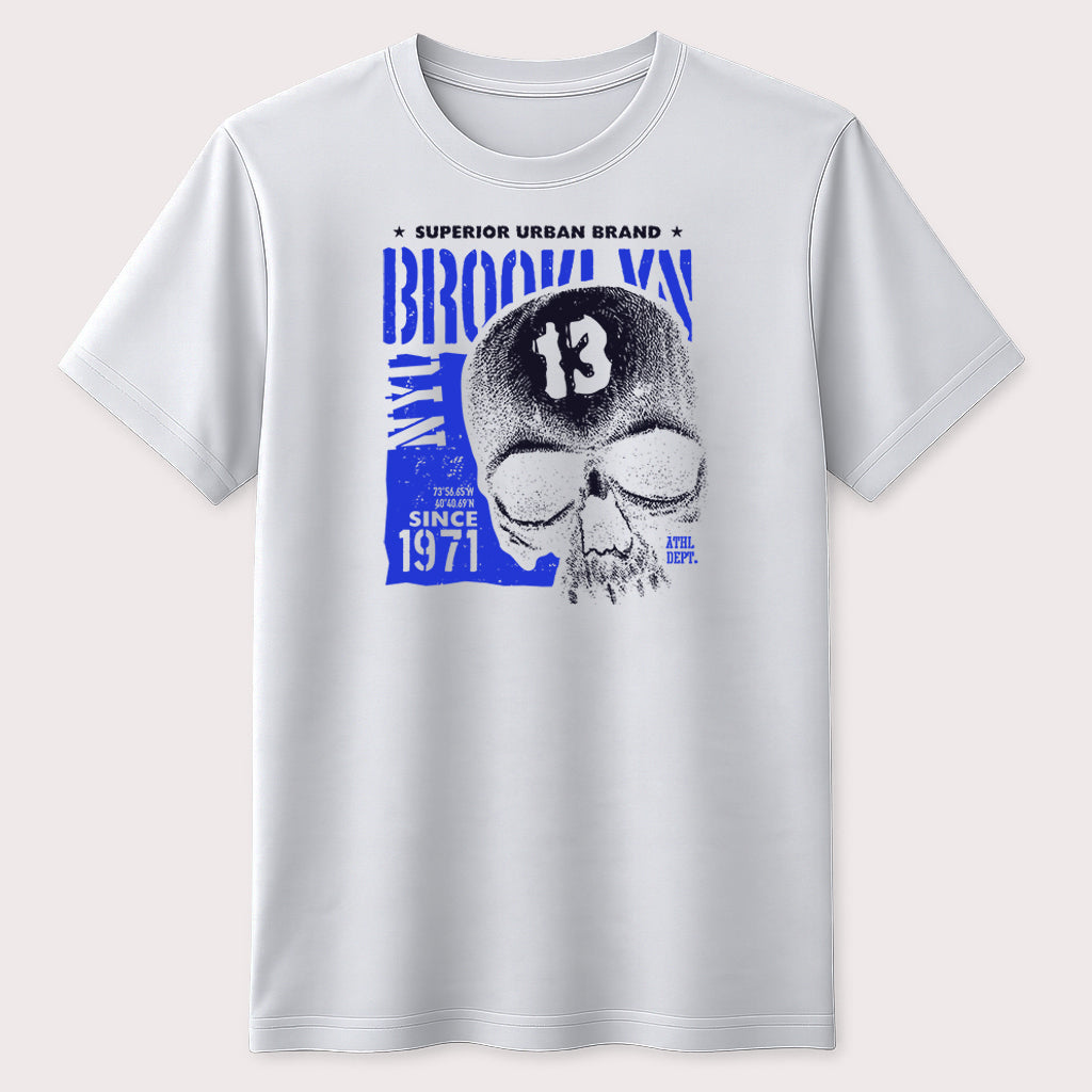 Brooklyn Skull 13 Graphic T-Shirt Vintage Urban Streetwear Skull Unisex Tee