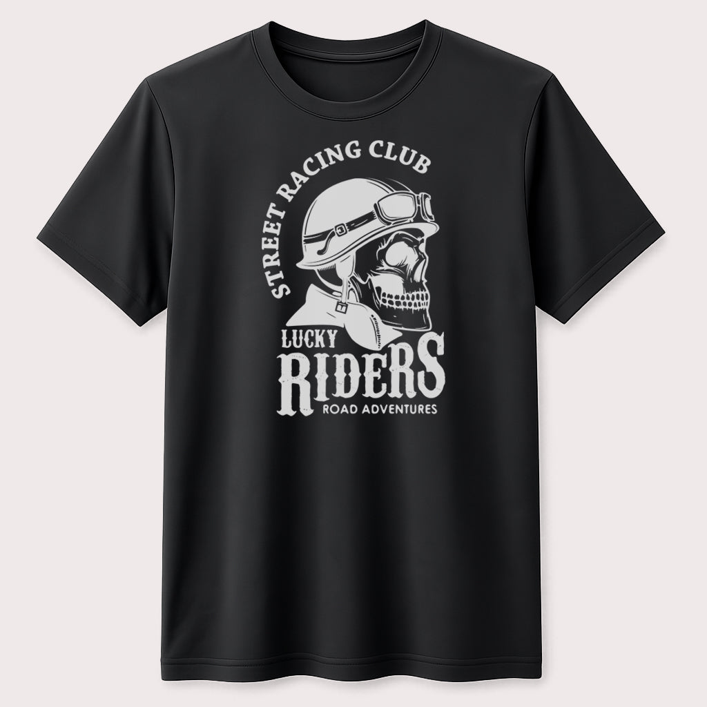 Street Racing Skull Biker Graphic T-Shirt Motorcycle Rider Adventure Unisex Tee