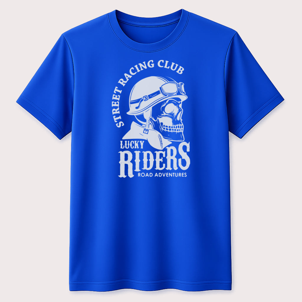 Street Racing Skull Biker Graphic T-Shirt Motorcycle Rider Adventure Unisex Tee