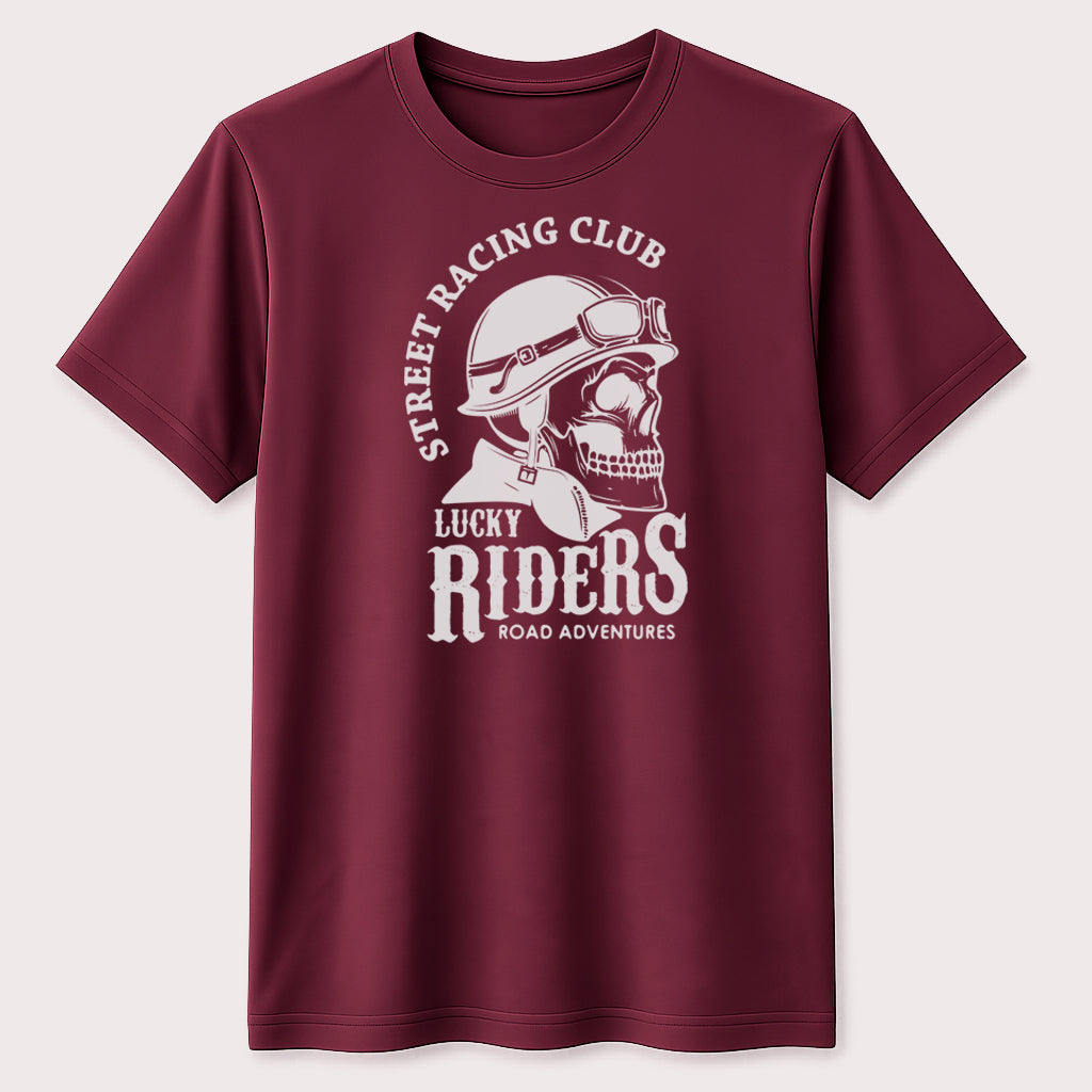 Street Racing Skull Biker Graphic T-Shirt Motorcycle Rider Adventure Unisex Tee