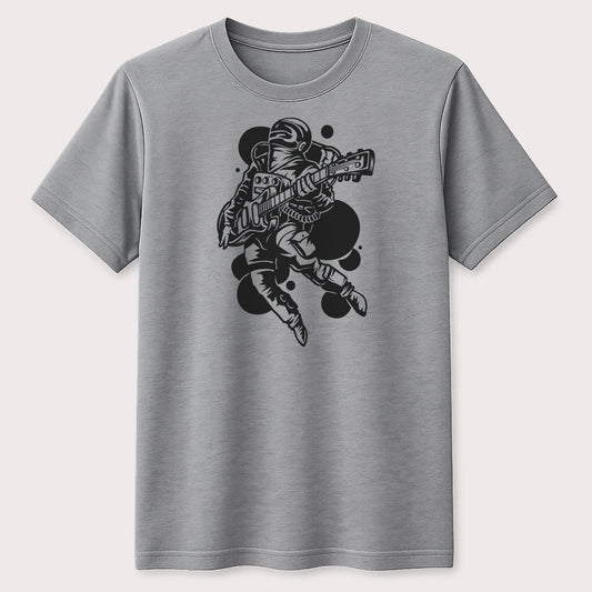 Astronaut Guitar Player Graphic T-Shirt Space Musician Unisex Tee