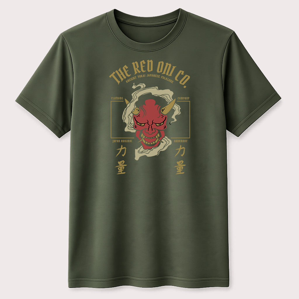 Red Oni Yokai Graphic T-Shirt Japanese Folklore Unisex Tee