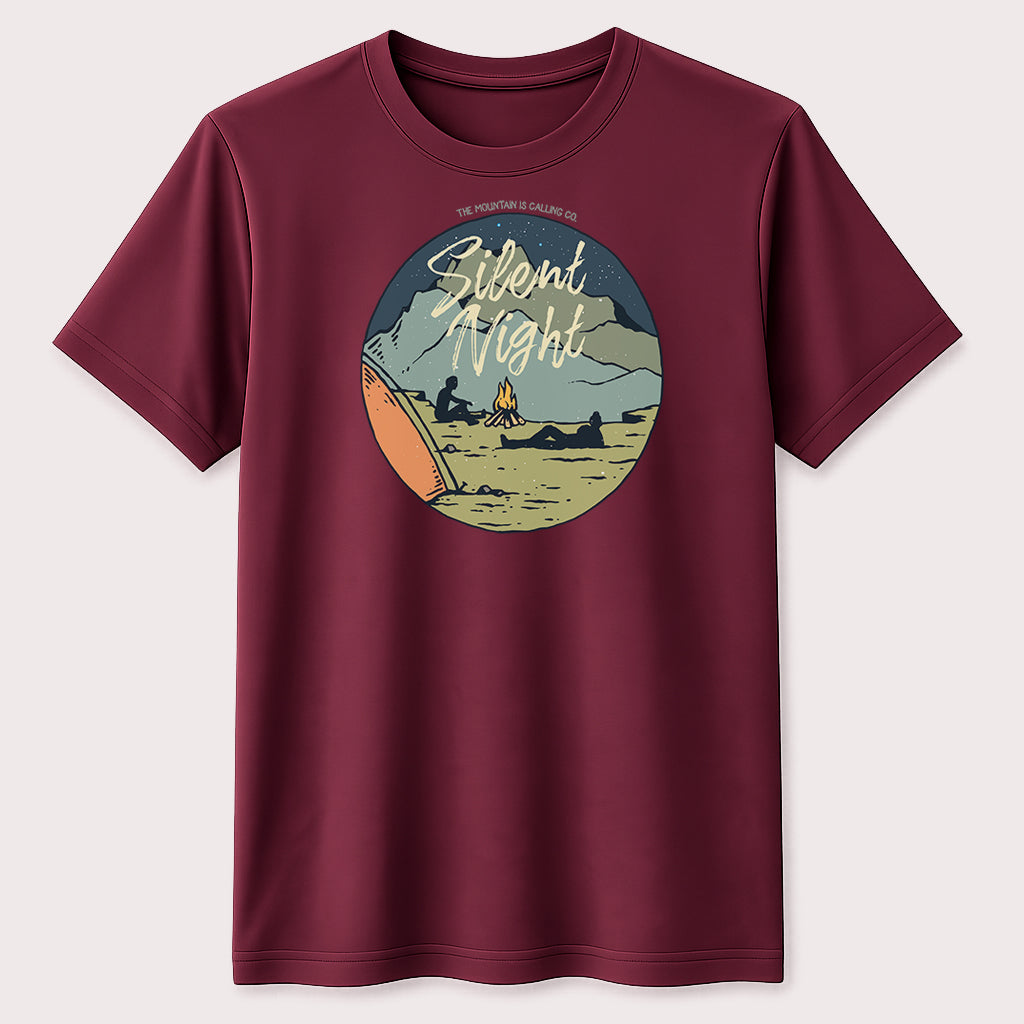 Silent Night Camping Graphic T-Shirt Outdoor Adventure Unisex Tee
