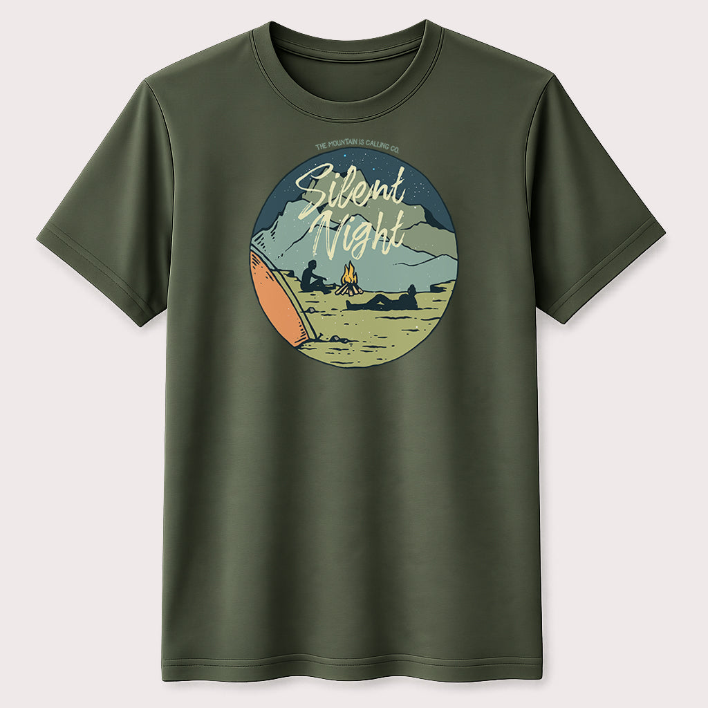 Silent Night Camping Graphic T-Shirt Outdoor Adventure Unisex Tee