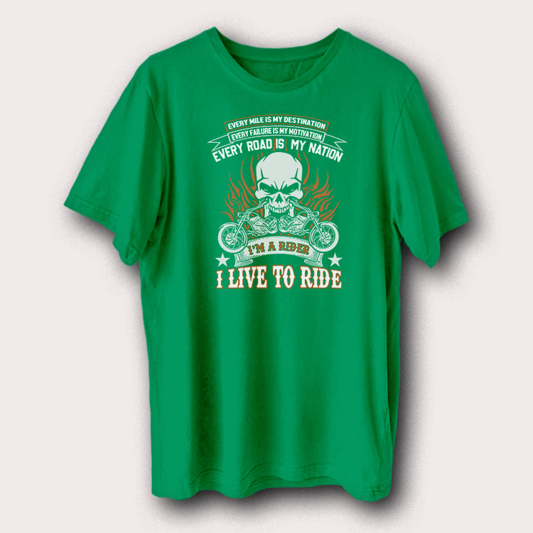 Every Road Is My Nation I Love To Ride Motorcycle Biker Men's T-Shirt