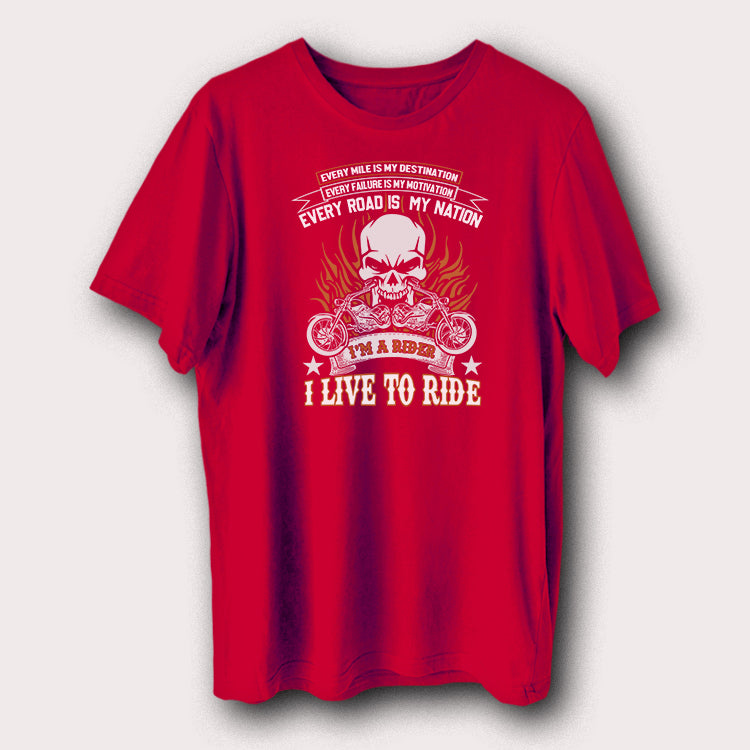 Every Road Is My Nation I Love To Ride Motorcycle Biker Men's T-Shirt