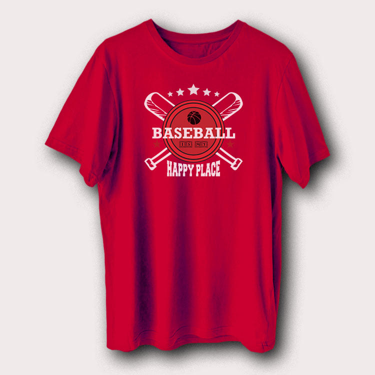 Baseball Is My Happy Place Baseball Fan Men's T-Shirt