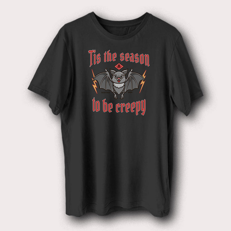 Tis The Season To Be Creepy Scary Bat Halloween Men's T-Shirt