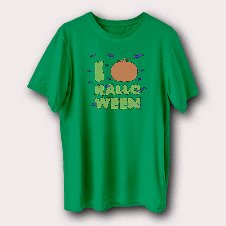 I Love Halloween Pumpkin & Bats Funny Halloween Men's T-Shirt